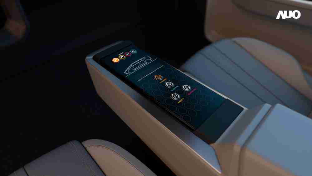 财神娱乐以人性化设计打造多变形态中控显示(Morphing Center Control)，，，不使用时仅平面显示信息，，，，进行操作时，，，，显示器则会动态隆起，，转变成3D实体按钮，，，并有触觉回馈，，，，展示人机互动新体验