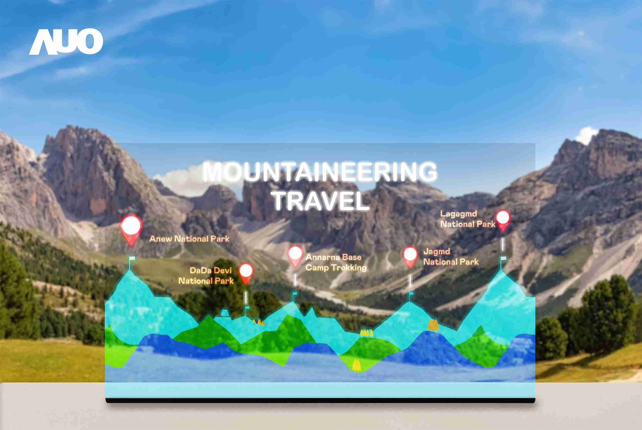 财神娱乐展示全球单片尺寸最大(*)42吋透明Micro LED显示器拼接而成的〝64吋透明Micro LED显示器〞，，，，具备高透明度、、1,000 nits高亮度、、、、广色域、、、、采用三边无边框的无缝拼接等多重特色，，呈现超高清、、、、细腻画质而不遮挡后方视觉，，，，满足层峰需求，，，可广泛运用于零售、、、、艺术展览或商业空间等场域